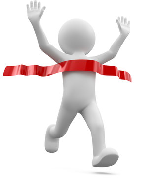 3d Mannchen Ziel Erreicht Stock Illustration Adobe Stock