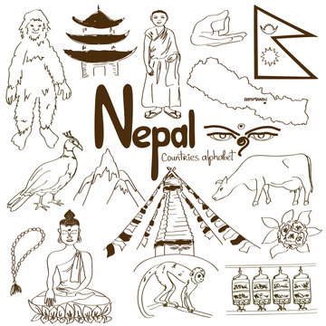 Collection of Nepal icons