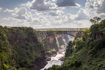 Victoria Falls Bridge in Zambia - obrazy, fototapety, plakaty