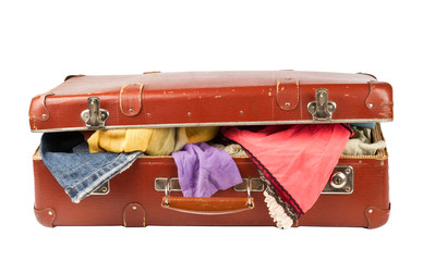 Clothes on old suitcase - 67625467