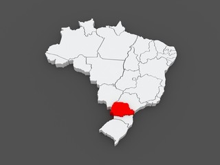 Map of Parana. Brazil.