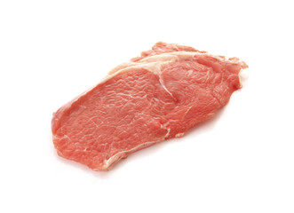 close up pork chop on white background