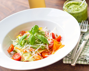 vegetable dish with pesto