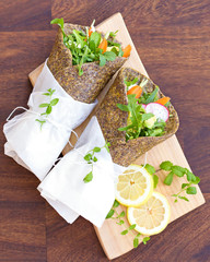Healthy, grain free, vegetable wraps