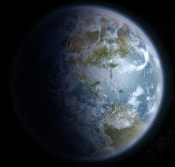 Earth from space with the Americas