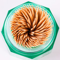 Toothpick on isolated white background.