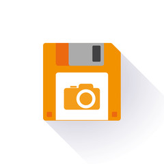Floppy disk with a photo camera
