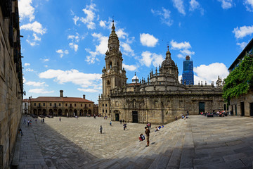 Plaza de la Quintana en Santiago de Compostela - obrazy, fototapety, plakaty
