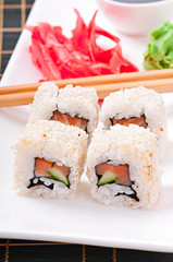 traditional fresh japanese sushi rolls