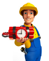 Young Mechanic with time bomb