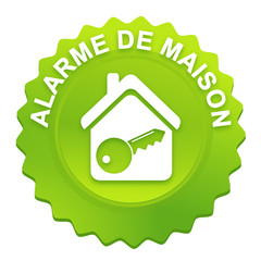 alarme de maison sur bouton web denté vert