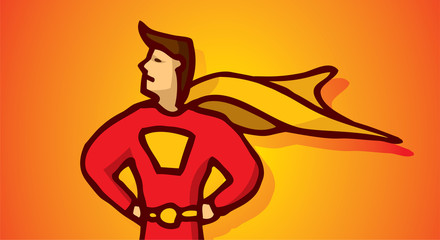 Fototapeta na wymiar Cartoon superhero profile