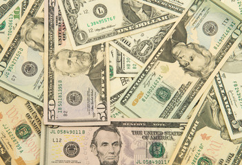 Background from paper dollars