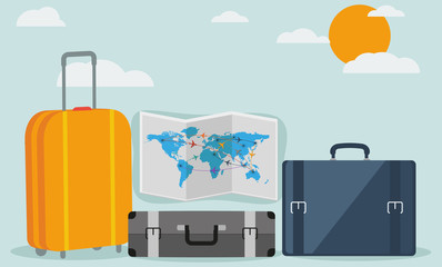 Travel background isolated on stylish background