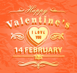 valentines day card with heart.