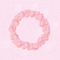 vector square wreath rose frame for wedding