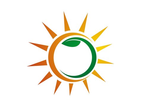 Sun Leaf logo 1 icon template