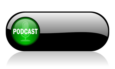 podcast black glossy banner