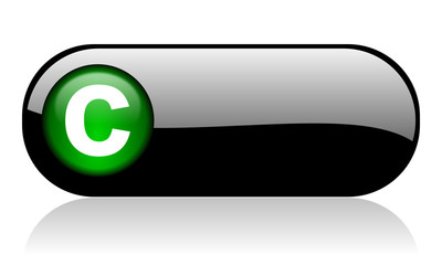 copyright black glossy banner