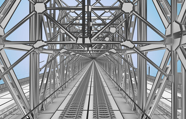 Fototapeta premium sketch bridge over the Ocean