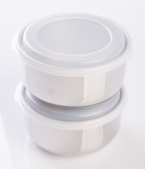 food containers on the white background.