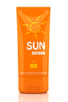Suntan cream tube
