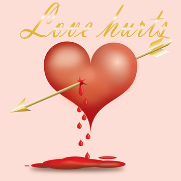 Love hurts - piered heart with arrow