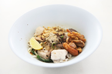 Hot and spicy Thai Noodle on tom yum soup