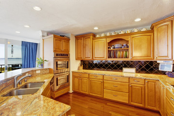 Kitchen room interior in modern apartment