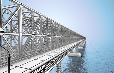 sketch bridge over the Ocean