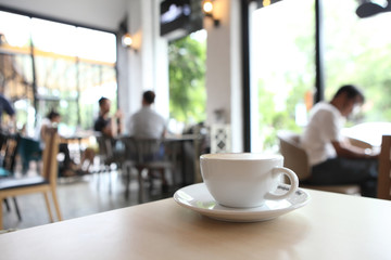 coffee on wood background