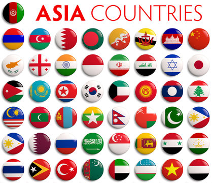 Asia country flags