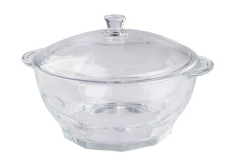 crystal glass bowl on a background.