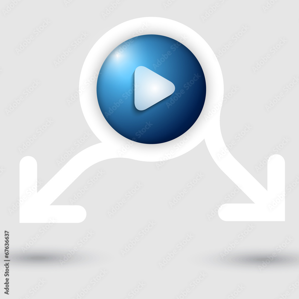 Poster abstract frame with two arrows and play symbol