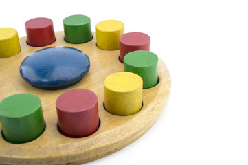Blocks toy circle isolate on white background
