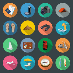 Tourism flat icons set