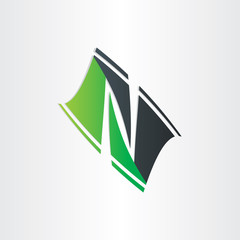 letter n stylyzed icon design