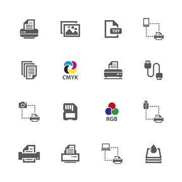 Printer icons set.