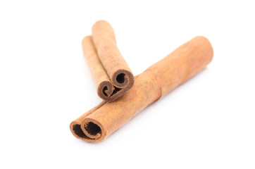 Cinnamon sticks isolated on white background