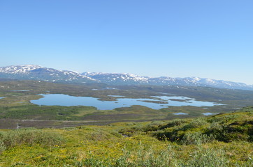 Lakes in a valley in Northern Sweden