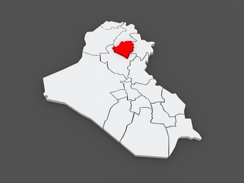Map of Kirkuk. Iraq.