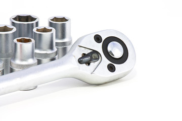 socket wrench on white background