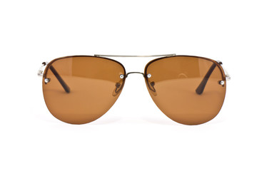 light brown Sunglass on white background