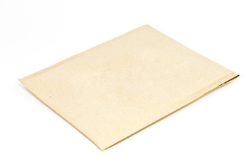 Brown envelope on white background