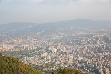 Fototapeta na wymiar Top view of the city of Caracas.