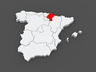 Fototapeta premium Map of Navarre. Spain.
