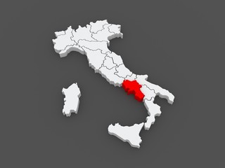 Map of Campaign. Italy.