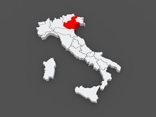 Map of Veneto. Italy.