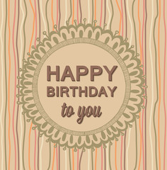 Happy Birthday luxury card vintage hand drawing vector