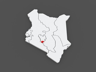 Map of Nairobi. Kenya.